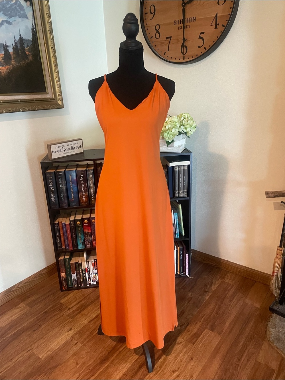 Impressions Burnt Orange Maxi Slip Dress